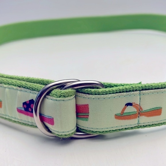 Douglas Paquette canvas belt with funky shoes and sandals size Large - Picture 2 of 7